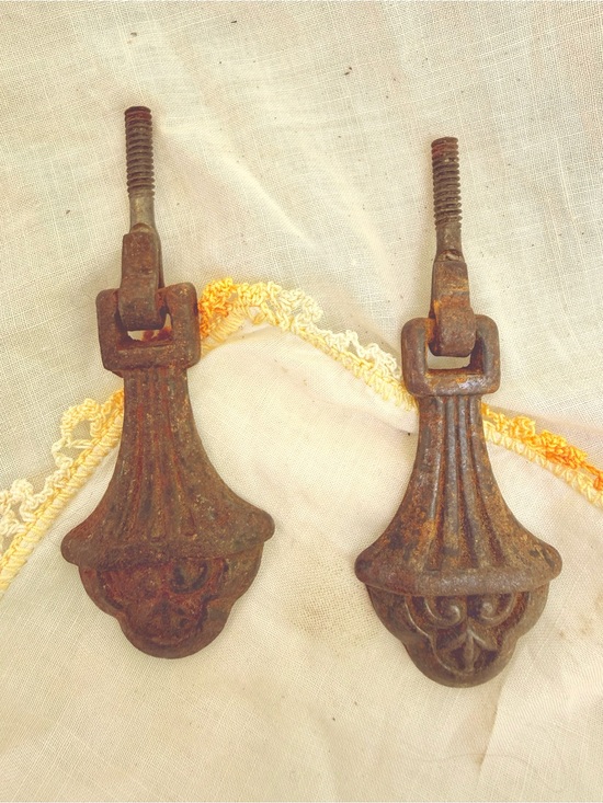 Antique Other - Antique German Heavy Cast Metal Drawer Pulls (Pair)